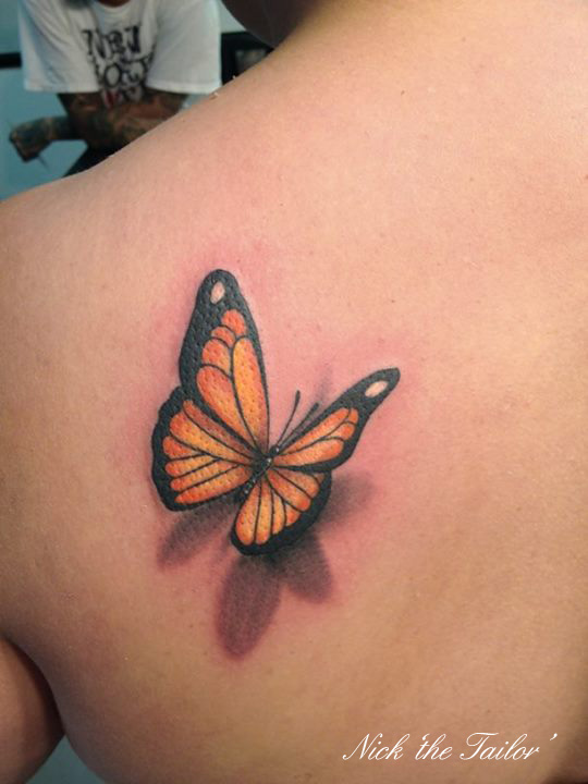Attractive Butterfly Tattoo On Shoulder