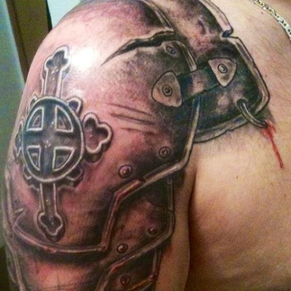 Attractive Celtic Armour Tattoo