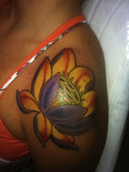 Attractive Flower Designer Tattoo