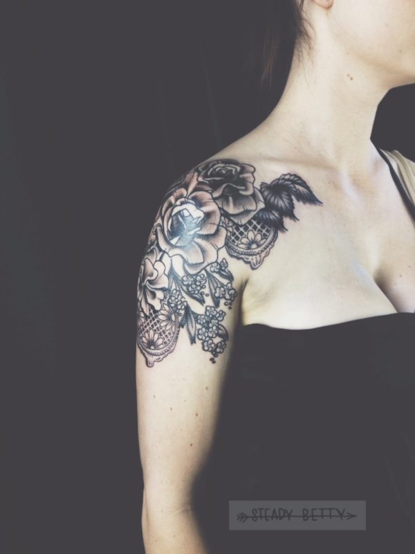 Attractive Lace Tattoo Design