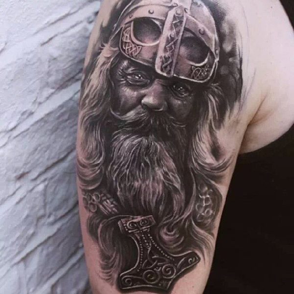 Attractive Viking Shoulder Tattoo