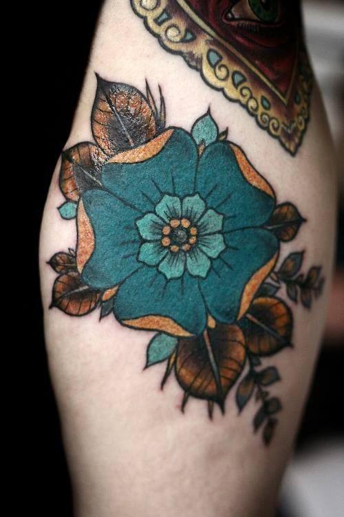 Attractive Vintage Flower Tattoo