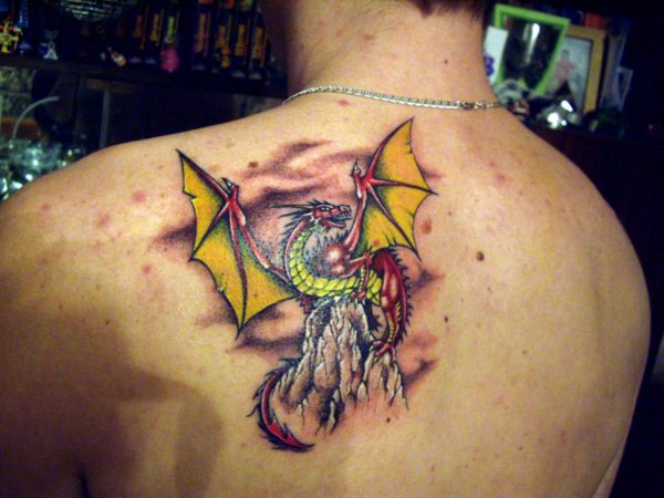 Awesome Dragon Wings Tattoo