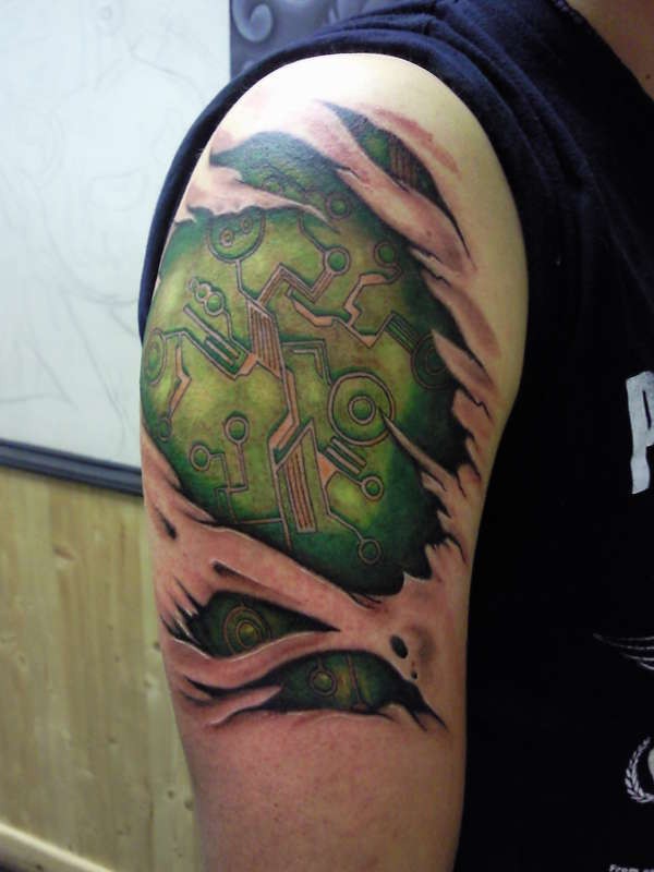 Awesome Green Rip Tattoo