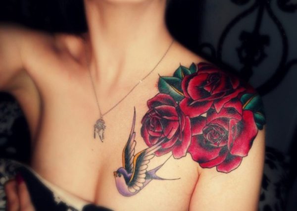 Awesome Hibiscus Tattoo On Shoulder