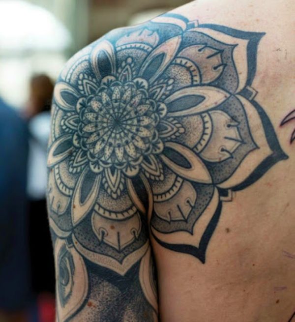 Awesome Mandala Shoulder Tattoo