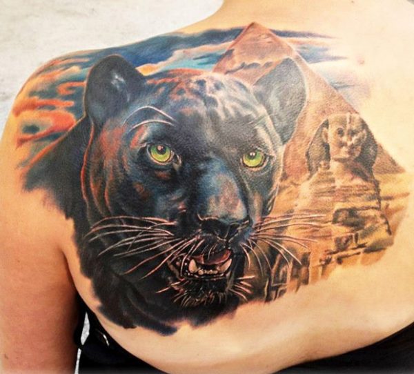 Awesome Realistic Panther Tattoo