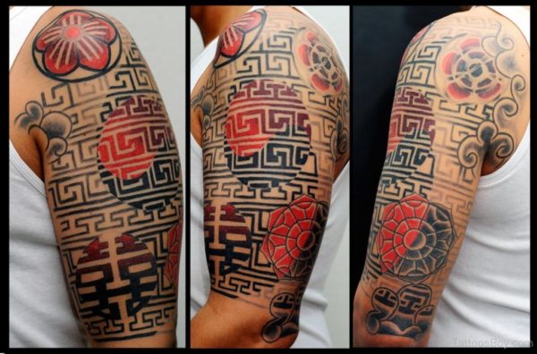 Awesome Shoulder Half Sleeves Tattoo