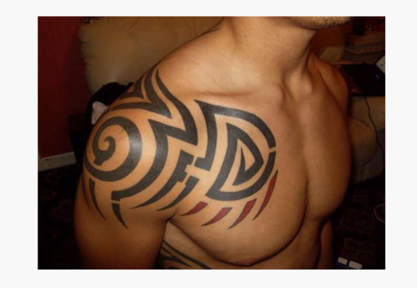 Awesome Tribal Tattoo On Shoulder