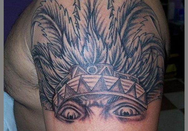 Aztec Half Sleeve Shoulder Tattoo