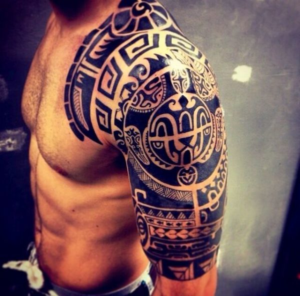 Aztec Warrior Shoulder Tattoo