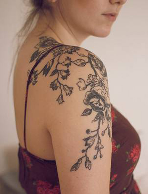 Beautiful Vine Flower Tattoo