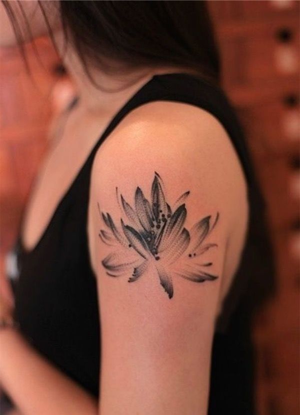 65 Beautiful Lotus Shoulder Tattoos