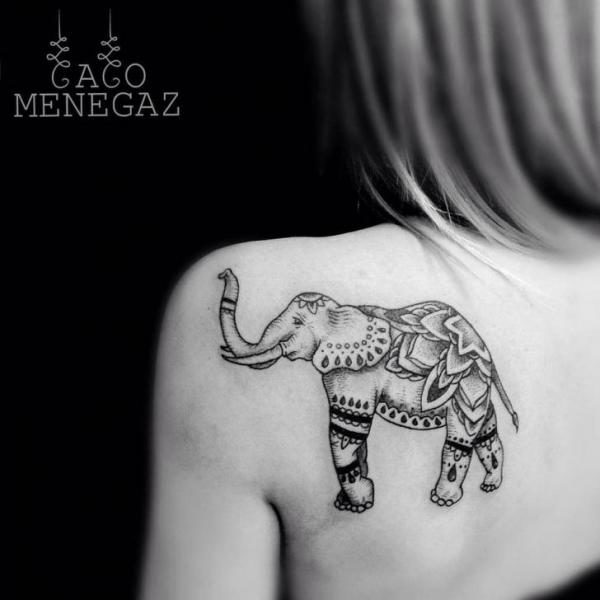 Back Elephant Tattoo