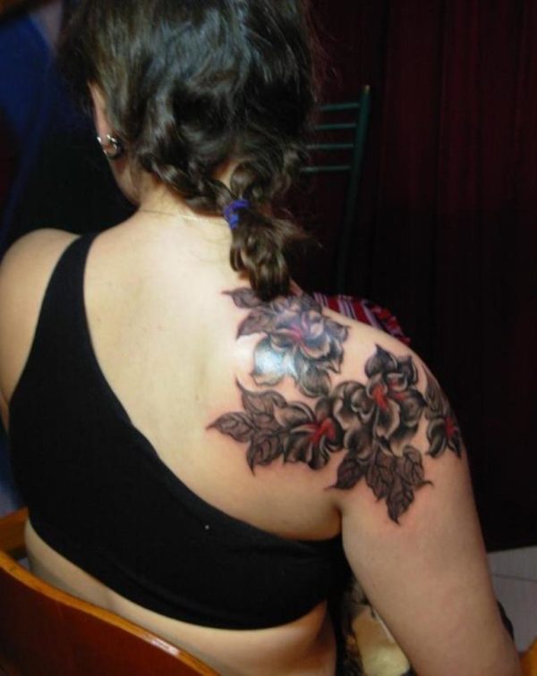 Back Flowers Tattoo Design