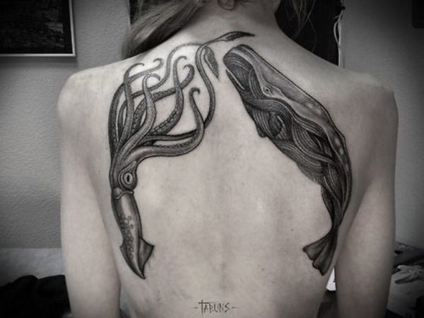 Back Octopus Shoulder Tatoo