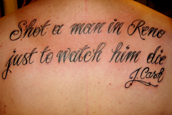 Back  Shoulder Lettering Tattoo