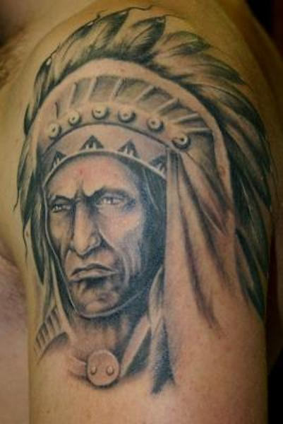 Black American Native Man Tattoo