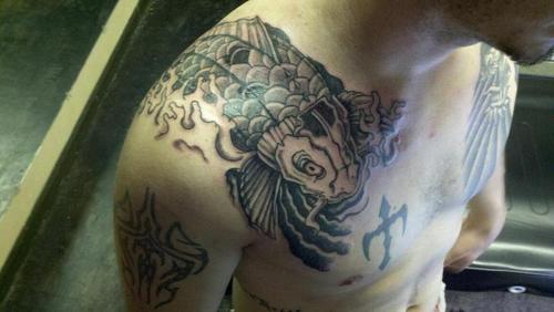 Black Dragon Shoulder Tattoo Design