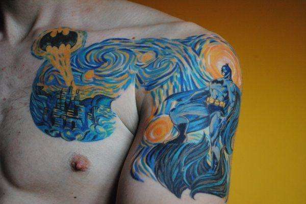 Batman Sleeve Shoulder Tattoo