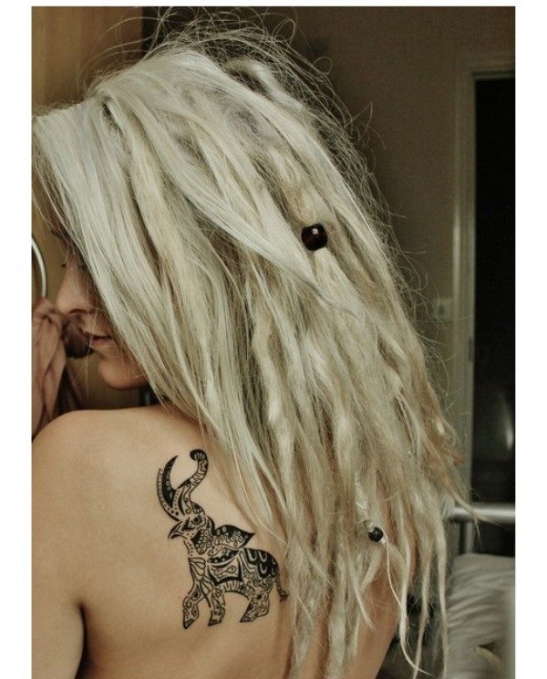 Beautiful Elephant Tattoo On Back Shoulder