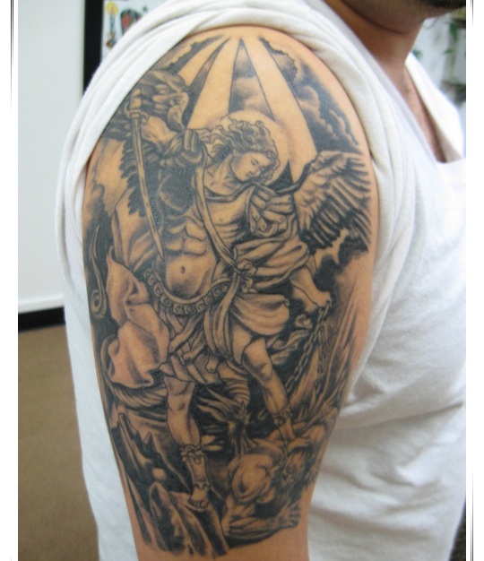 Beautiful Angel Shoulder Tattoo Design