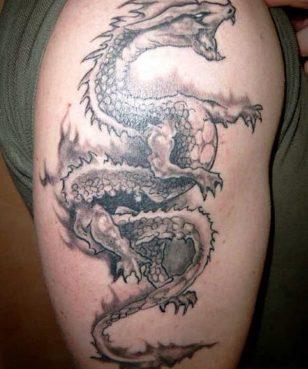 Beautiful Black Dragon Tattoo Design