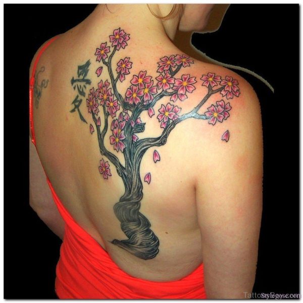 Beautiful Cherry Blossom Tree Tattoo Design