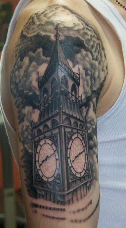 Beautiful Clock Tattoo Design
