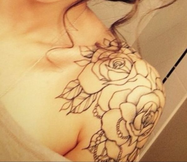 Beautiful Creme Flower Tattoo