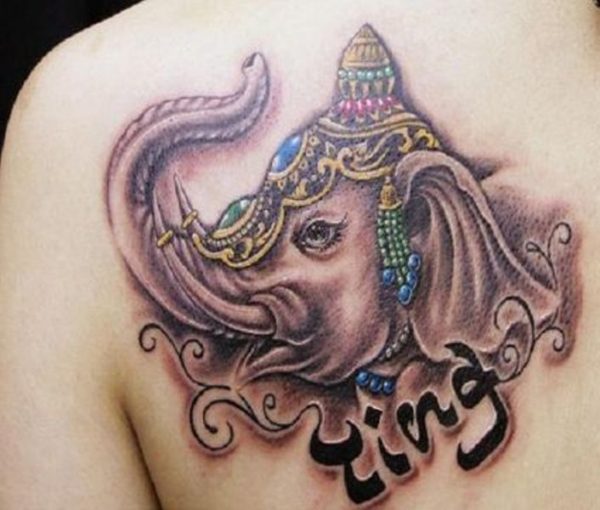 Beautiful Decorative Elephant Tattoo