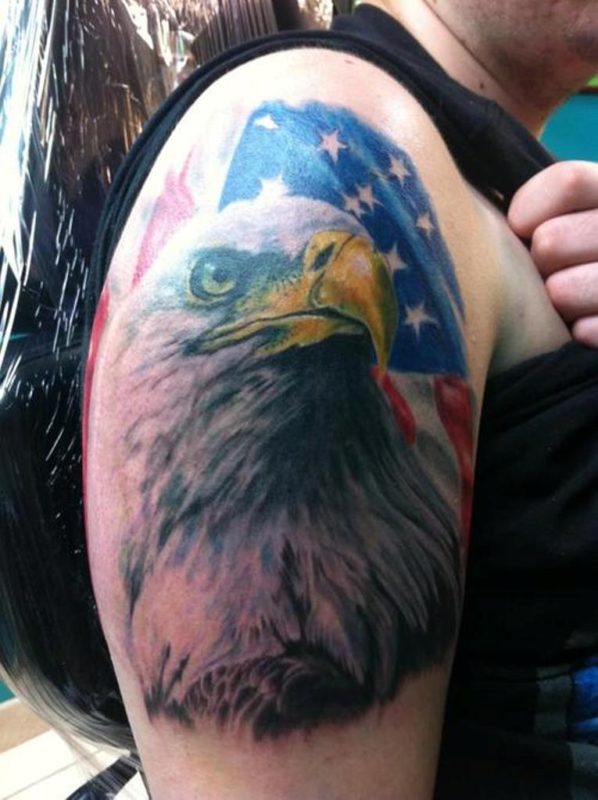 Beautiful Eagle Shoulder Tattoo Design