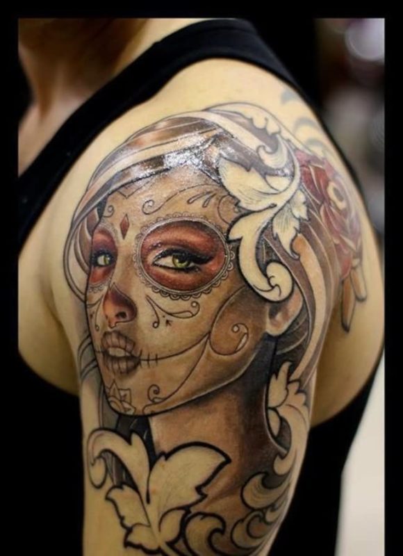 Beautiful Girl Aztec Tattoo