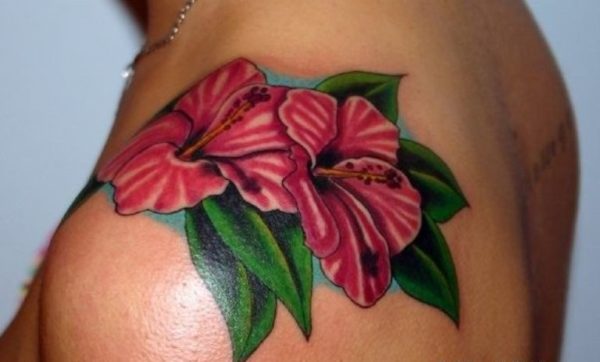 Beautiful Hibiscus Flower Tattoo