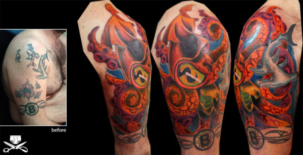 Beautiful Kraken Tattoo On Shoulder