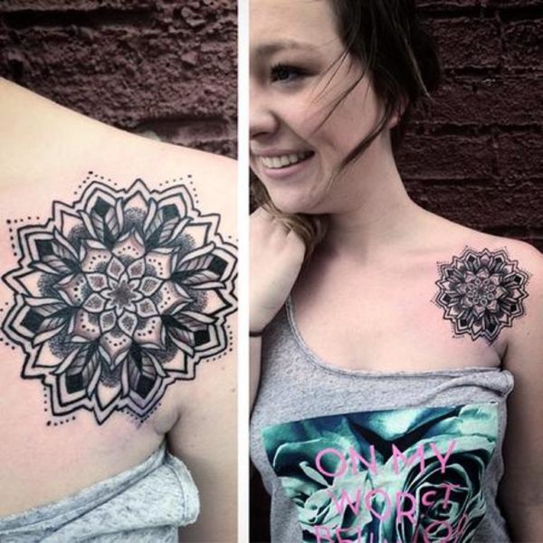 Beautiful Mandala Shoulder Tattoo