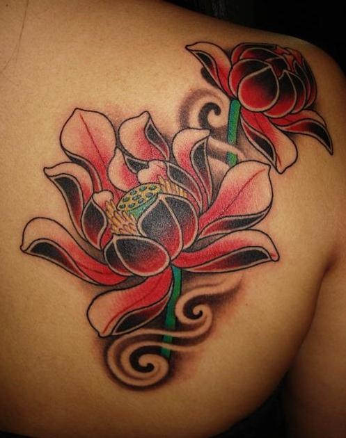 Beautiful Red Flower Tattoo 