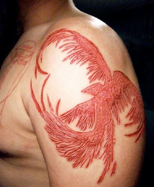 Beautiful Red Phoenix Tattoo