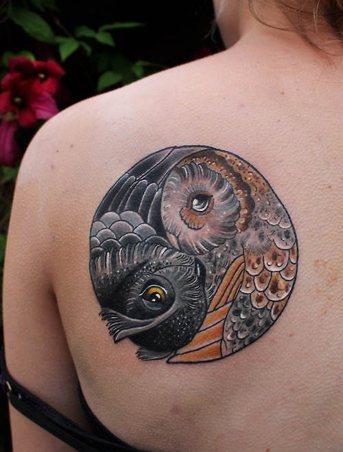 Beautiful Yin Yang Shoulder Tattoo