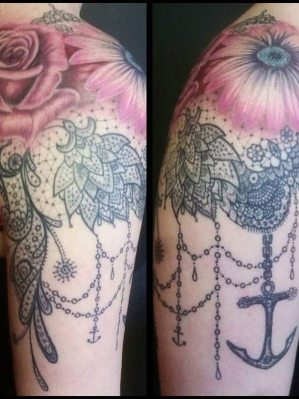 Beautiful lace Shoulder Tattoo