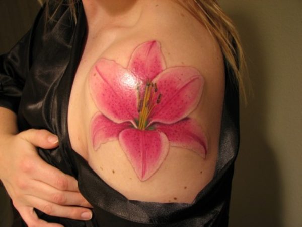 Beautiful Lily Flower Tattoo Design