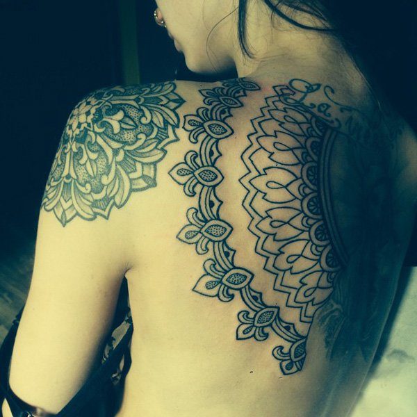 Big Mandala Tattoo On Shoulder Back