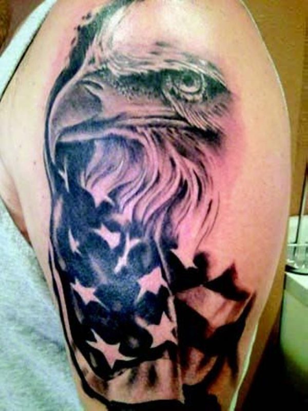 Black American Eagle Shoulder Design