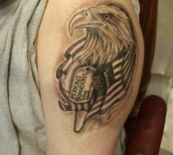 Black And Grey Eagle Tattoo Design