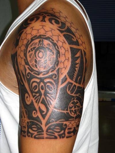 Black And Red Samoan Tattoo