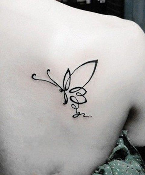 Black And White Butterfly Tattoo