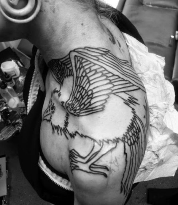 Black And White Eagle Tattoo