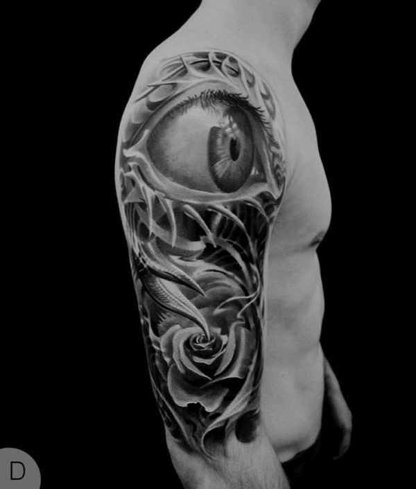 Black And White Eye Tattoo