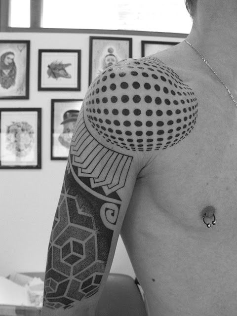 Black And White Geometric Tattoo