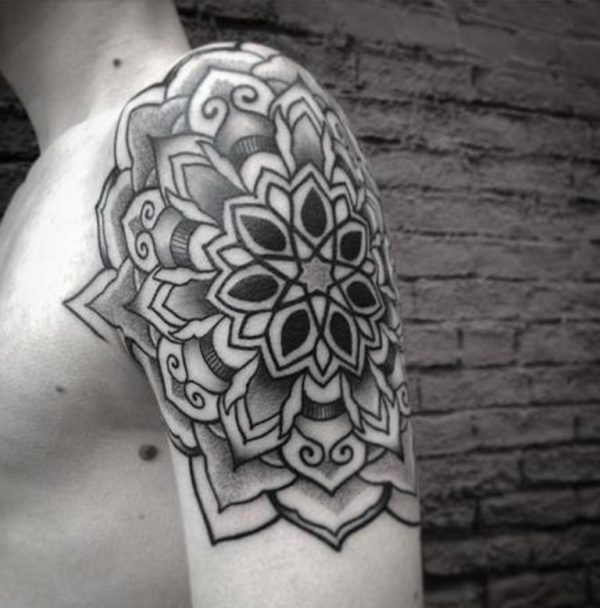 Black And White Mandala Tattoo